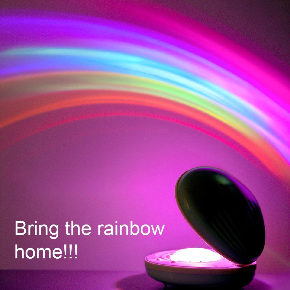 Colorful Rainbow Projection Lamp LED Night Light Shell Light Novelty Rechargeable Night Light for Children Kids Gift Light